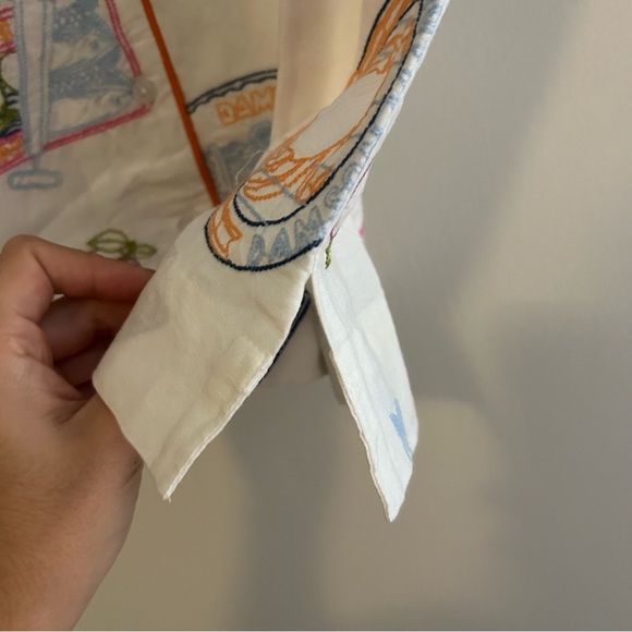 Damson Madder Chlo Linen Blend Short Sleeve Button Down Shirt 8 Anthropologie - Picture 9 of 15